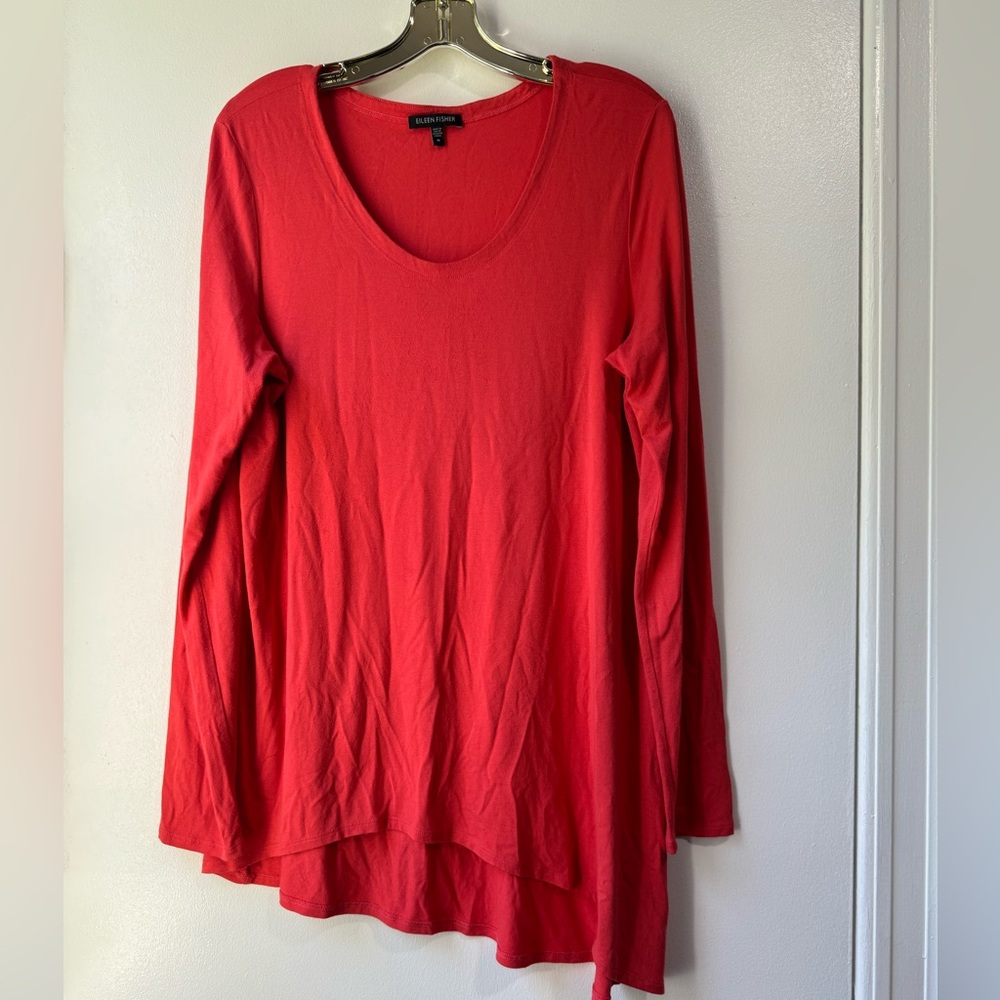 Eileen Fisher Low High Long Sleeves Tunic Top Size Medium